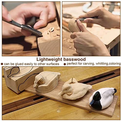 RHBLME 40 PCS Basswood Carving Blocks, 4" x 1" x 1" Unfinished Wood Blocks for Carving, Wooden Cubes Soft Solid Wooden Basswood for Wood Carving RHBLME