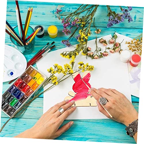 FUNOMOCYA 2 Sets Handmade Rabbit Material Unfinished Wood Decor DIY Bunny Decoration DIY Bunny Table Decor Blank Bunny Wood Decor Ornament Bunny Wood FUNOMOCYA