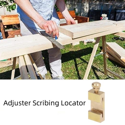 AYNEFY Woodworking Ruler Positioning Adjuster Scribing Locator, Ruler Stops Fences Woodworking Scribing Steel Ruler Positioning Block Angle Line AYNEFY