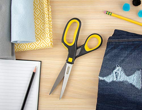 Stanley 8 Inch All-Purpose Ergonomic Scissor (SCI8EST-YLW), Yellow/Black STANLEY