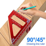 Woodworking Square Protractor, 3D Multi-Angle Measuring Ruler, 45/90° Aluminum Alloy Woodworking Ruler,Miter Triangle Ruler,Precise Protractor Angle KOUISYY