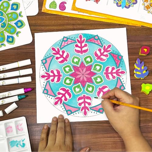Imagimake Mandala Art Kit | Watercolor Paint Set | 12 Exciting Mandala Projects in Arts and Crafts for Kids Ages 8-12 | Teen Gifts for Girls Ages Imagimake