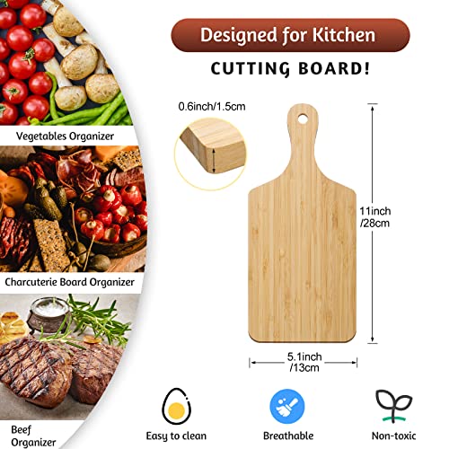 12 Pcs Thicken Bamboo Cutting Board Bulk Personalized Wood Chopping Board Customized Laser Engraving Blanks Serving Board for Wedding Mother's Day - WoodArtSupply