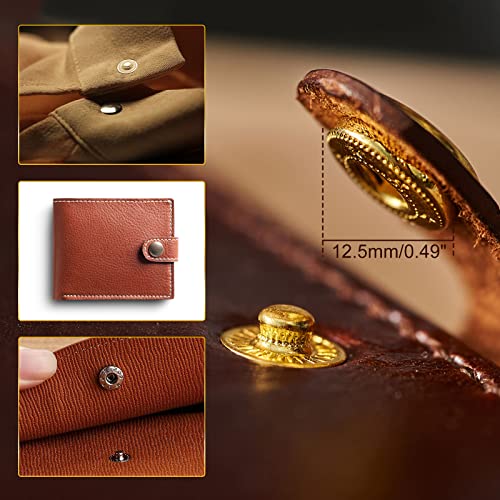 Alritz 120 Set Leather Snap Fasteners Kit, 12.5mm Metal Button Snaps Press Studs with 4 Setter Tools, 6 Color Leather Snaps for Clothes, Jackets, Alritz