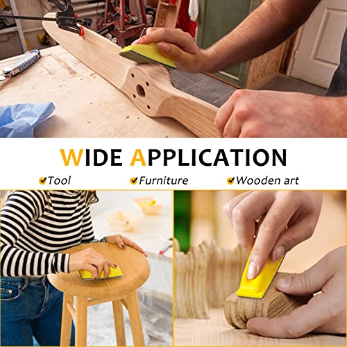 Micro Sander Kit, 80 Sheets Detail Handle Sanding Tools with Sandpaper 60 to 600 Grit for DIY Crafts Wood Tight Narrow Spaces Polishing (80pcs) Rockhouse