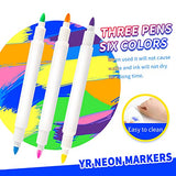 YR Dual Sided Neon Pens For Light Up LED Board, Neon Markers Applicable For Draw, Sketch, Create, Doodle, Art, Write, Learning Tablet, 12 Packs YR