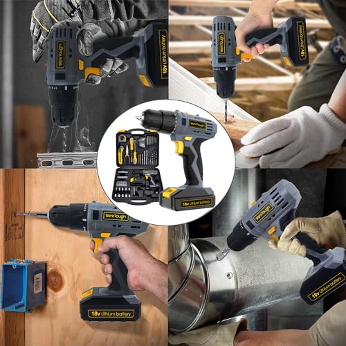 Uniteco 77PCS 18/20V Cordless Drill Screwdriver Tool Set Home Repair Set Combo Kit Tool Kit - WoodArtSupply