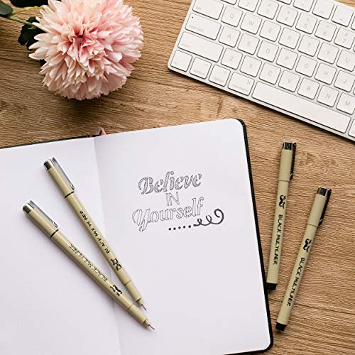 Mr. Pen- Black Fineliners, 0.25mm, 4 Pack, Bible Pens No Bleed, Fine Tip, Ultra Fine, Black Art Pens Mr. Pen