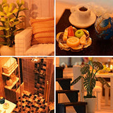 Spilay Dollhouse Miniature with Furniture,DIY Kit Mini Modern Villa Model with Music Box,1:24 Scale Creative Doll House Best Christmas Birthday Gift Spilay