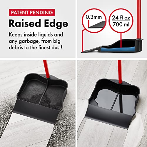 Tyroler Multi-Purpose Extra Large 100% Rubber Dustpan for Dry & Wet Floor Cleaning Indoor and Outdoor | New 105cm Long Aluminum Anti-Rust Handle | Tyroler Bright Tools