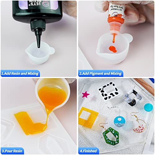 LET'S RESIN 198PCS Resin Jewelry Molds, with 8 Pairs Earring Resin Molds, Resin Earring Molds Silicone for Jewelry, Earring Hooks, Jump Rings, - WoodArtSupply