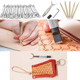 Dorhui Leather Craft Tools Kit, Leather Working Tools and Supplies for Christmas Gift Leather Craft Stamping Tool Waxed Thread Groover Awl Stitching Dorhui