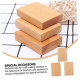 VILLFUL 3pcs Block Craft Toys Unfinished Wood Cutout Puzzle Toy Rectangular Wood Jewelry Accessories Wood Cube for Craft Wood Toys Puzzle Accessories VILLFUL