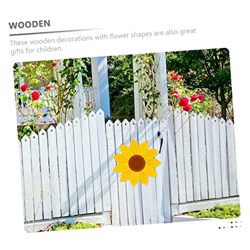 Operitacx 12 Pcs Sunflower Chips Flower Wood Shape Unfinished Wooden Sunflower Graffiti Sunflower Cutout Wood Sign House Accessories for Home Drawing Operitacx