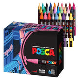 29 5M Medium Posca Markers with Reversible Tips, Set of Acrylic Paint Pens for Art Supplies, Fabric Paint, Fabric/Art Markers Uni Posca