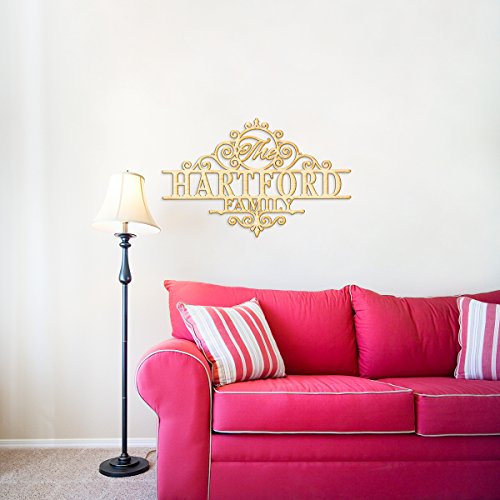 Personalized Hartford Family Name Custom 1/4" Thick Wood Sign Home Décor Wall Art 18" Woodums