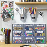 Arteza 9 Drawer Storage Cabinet, 16.1 x 9.3 x 9.8 inches, White, Plastic Drawers with Stoppers, Multi Compartment Organizer for Makeup and Art ARTEZA