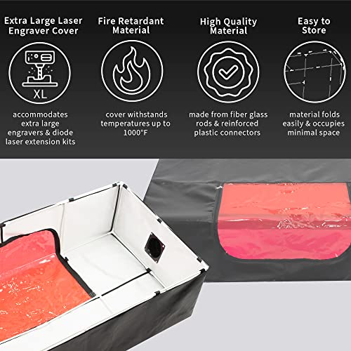 VIVO Extra Large Laser Engraver Enclosure with Exhaust Ports, Fire Retardant Laser Engraving Machine Protective Cover, Fits Large Lasers and Diode VIVO