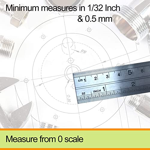 YouOKLight Metal Ruler Set,6 inch Ruler and 12 inch Ruler. Ruler Inches and Centimeters,Metric Ruler 12 Inches,Metal Ruler 12 inch,Drawing YouOKLight