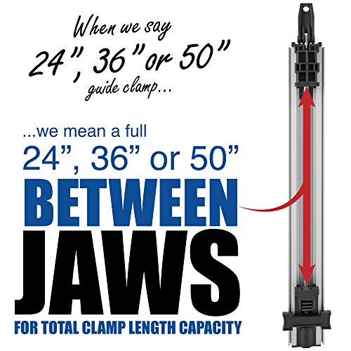 ProGrip Straight Edge Clamps Ideal for Cutting Large Sheets of Plywood and Dado Slots (All 3 Clamps 24, 36 and 50 inch) Peachtree Woodworking Supply
