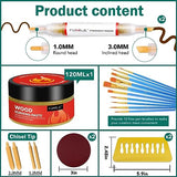 FUMILE 4.23 OZ Wood Burning Paste, Wood Burning Paste for Wood, Canvas, Denim Fabric, Leather & More, Stable Heat Activated Paste. FUMILE