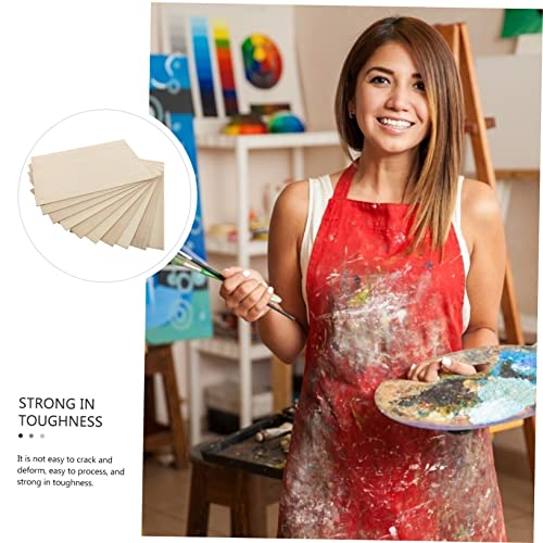 KALLORY 10pcs Board Wood Crafts Unfinished Thin Plywood Unfinished Wood Plaques Wood Painting Slice Plywood for Engraving Plywood Wood Slabs Hardwood KALLORY