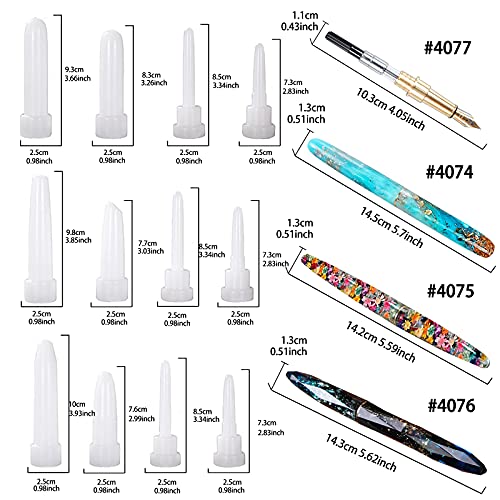 Fountain Pen and Ball-Pen Silicone Molds Epoxy UV Resin Casting Kit of 22 FUNSHOWCASE