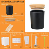 MILIVIXAY 12 Pack 7 OZ Black Matte Glass Candle Jars with Lids and Candle Making Kits - Bulk Empty Candle Jars for Making Candles - Spice, Powder MILIVIXAY