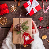 80 Pcs Wooden Christmas Ornaments for Crafts, 8 Styles Unfinished Wood Ornaments With Pens, Gem and Star Stickers, Blank Wood Christmas Tree Apragaz