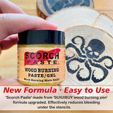 Scorch Paste - Wood Burning Paste, Wood Burning Gel for Crafting & Stencil, Stable Heat Activated Paste, Accurately & Easily Burn Designs on Wood, Scorch Paste