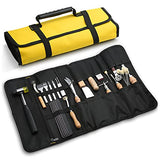 28 Pcs Leathercraft Hand Tools Kit, Upholstery Repair Kit Leather Working Tools with Leather Prong Punch, Leather Hammer, Stitching Groover, Leather JUPEAN