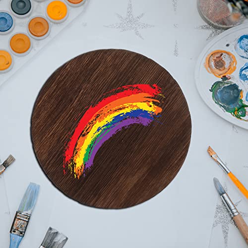 Zerodeko 5pcs Carbonized Round Wood Chips Unfinished Wood Shield Plaque DIY Wood Ornaments Wood Slices Centerpieces Blank Wood Slices Unfinished Zerodeko