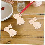 SEWOART 1 Set Wooden Painting Toy Unfinished Wood Bunny Chips Wood Cutouts Unfinished Bunny Wood Slices Easter Party Hanging Ornament Easter Chips SEWOART