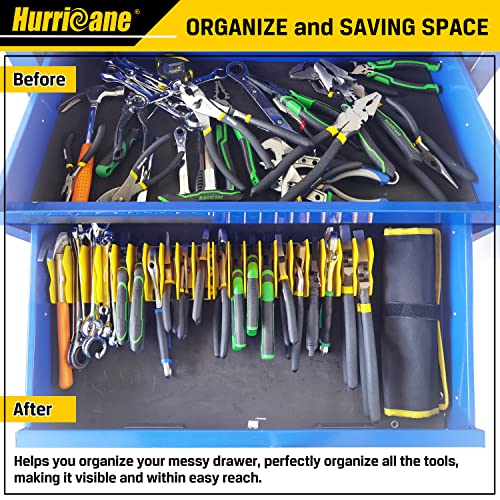 HURRICANE Plier Organizer Rack, 10-Slot Pliers Cutters Organizer Rack with Non-Slip Rubber Base, Tool Organizer, Tool Drawer Toolbox Organizer and HURRICANE