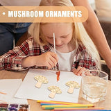 Healifty 10pcs Unfinished Wood Slices Mushroom Wood Cutouts with Twine Discs Wooden Ornaments DIY Crafts Hanging Embellishments Decoration for Healifty