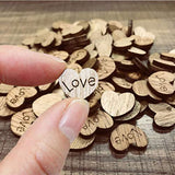 LIOOBO 500Pcs Wood Crafts Wooden Crafts Wooden Hearts Love Wooden Buttons 100pcs Bamboo LIOOBO