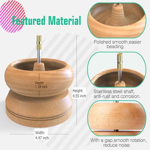 DAFENCHI Bead Spinner Bowl with 5 Beading Needles, Spin Beading Bowl for Jewelry Making, Waist Bead Spinner with Seed Bead Kit, Stringing Bead Loader DAFENCHI