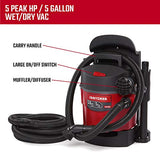 CRAFTSMAN CMXEVBE17925 5 Gallon 5.0 Peak HP Wet/Dry Wall Vac, Wall-Mounted Shop Vacuum with Attachments Craftsman