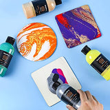 Nicpro 14 Colors 8.45oz Acrylic Pour Paint Supplies Kit, Large Volume Premixed High Flow Painting Bulk Set with Canvas, Wood Natural Slices, Pouring Nicpro