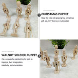 BESTOYARD 3pcs Unfinished Wood Nutcracker Ornaments Unpainted DIY Walnut Nutcracker Soldier Xmas Decoration Puppet Toys (Random Pattern) BESTOYARD