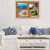 Cork Board Bulletin Board - 15.7 X 12 Inches Vision Board Wood Frame Corkboard Message Board Wall Mounted Pin Board for School, Home & Office (with FEBSNOW
