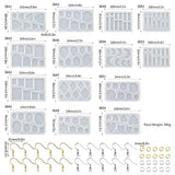 RESIN GO 54 Pcs Epoxy Resin Jewelry Molds for Beginners, Moldes De Silicona para Resina for Earrings Pendants Necklaces Keychains Making, Variety RESIN GO