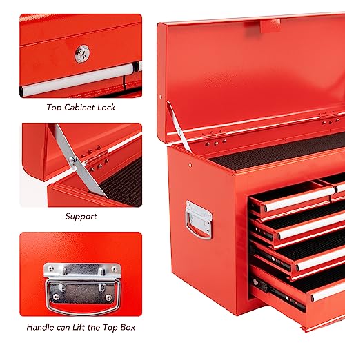 WAYTRIM 8-Drawer Rolling Tool Chest, Tool Storage Cabinet, Detachable Organizer Combo, Side Hooks & Drawer Liners, w/Wheels Lock & Key, Tool Storage - WoodArtSupply