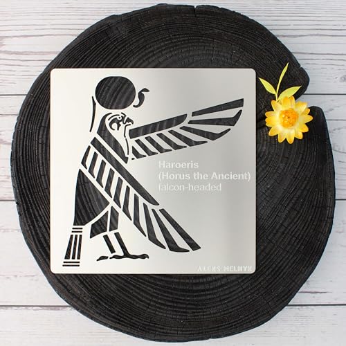 Aleks Melnyk No.443 Metal Stencil, Ancient Egypt, Haroeris, Horus The Ancient, Scarabaeus, Egyptian Religion, Small Stencil, 1 PC, Template for Wood Aleks Melnyk