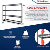 SafeRacks Garage Shelving - Storage Rack That Holds 500 Pounds Per Shelf - All Steel Shelves for Storage - Easy to Assemble Shelving Storage, Garage SafeRacks