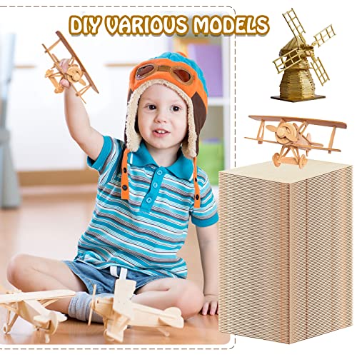 48 Pcs 12 x 8 x 1/16 Inch Basswood Sheets Thin Wood Sheets Unfinished Balsa Wood Sheet for DIY Projects Architectural Models Wood Engraving Wood Juexica