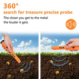 XPSGOLD Metal Detector Pinpointing,Waterproof Pinpointer 360 Degree Search Gold&Treasure Finder with Belt Holster &LED Indicator& Buzzer Vibration, XPSGOLD
