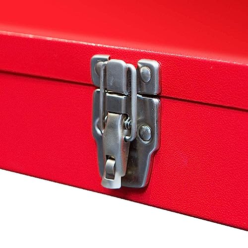 BIG RED ATB213 Torin 16" Hip Roof Style Portable Steel Tool Box with Metal Latch Closure, Red BIG RED