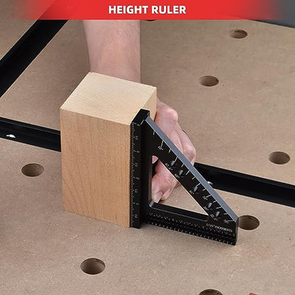 GOINGMAKE Carpenter Square 3D Multi Angle Measuring Ruler Hole Position Scribing Ruler Precision 45 and 90 Degree Woodworking Square Small Framing