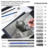 Shuttle Art Sketching and Drawing Pencils Set, 37-Piece Professional Sketch Pencils Set in Zipper Carry Case, Drawing Kit Art Supplies with Graphite Shuttle Art